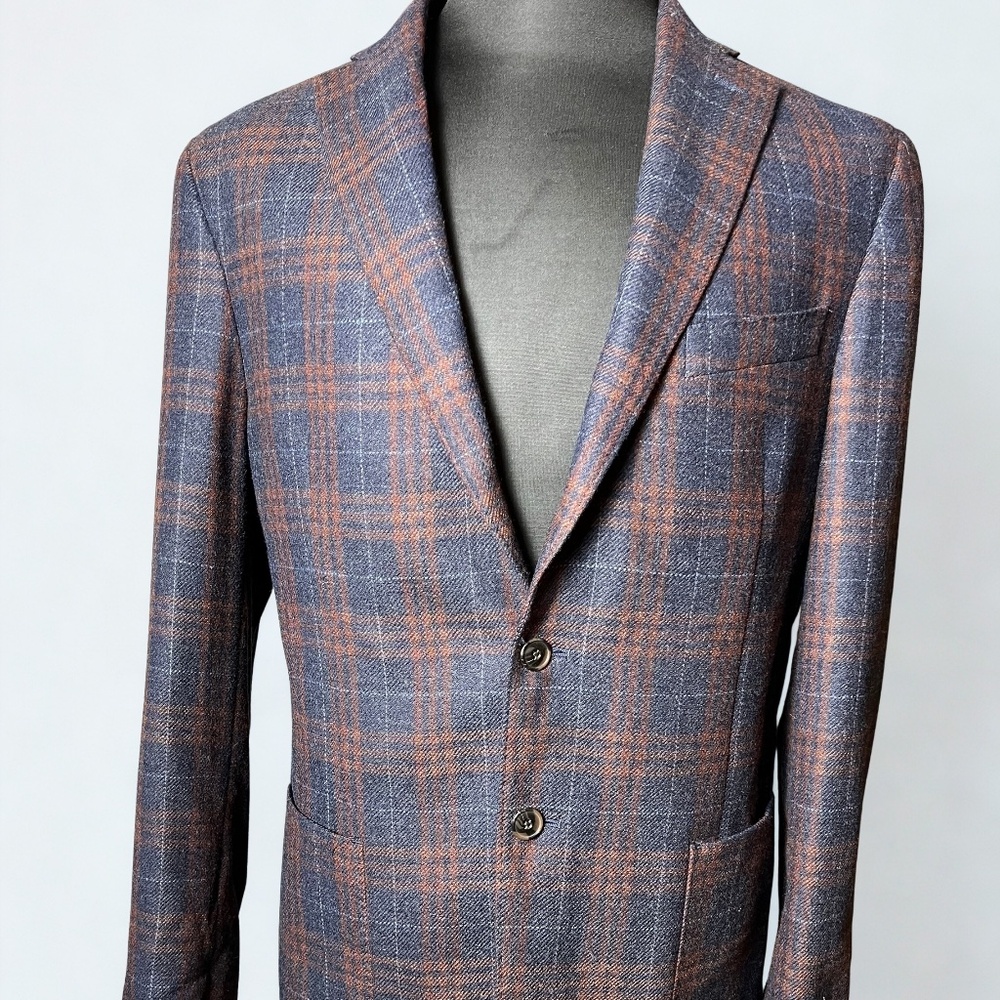 “Like New” Jos A. Bank-Weekend Blazer Slate & Cognac Plaid